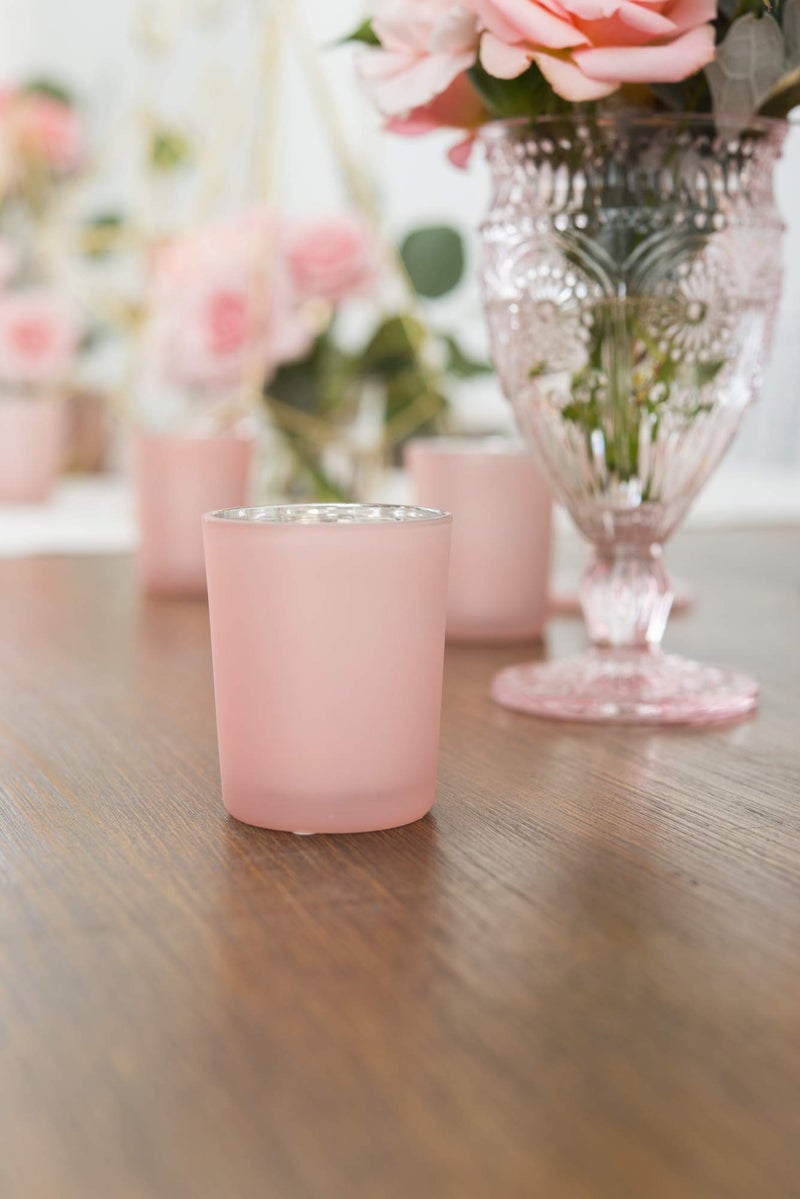 Weddingstar Vintage Inspired Pressed Glass Goblet, Blush Pink, 10 fluid ounces - Image 3